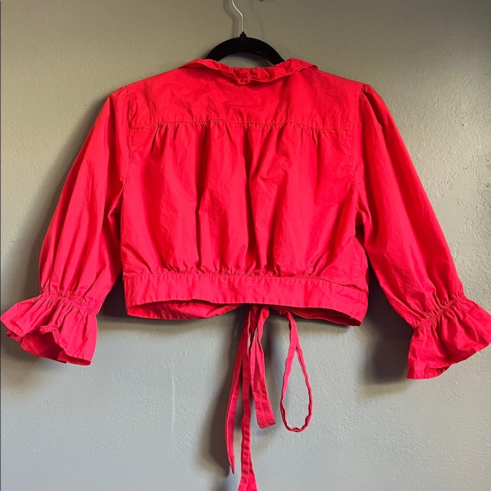 Lovers and Friends Red Ruffled Top - Picture 3 of 3